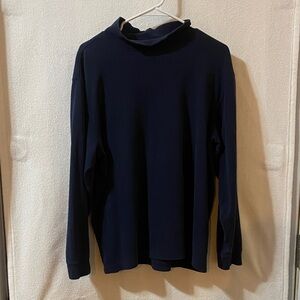 L.L. Bean Cozy 100% Cotton Women’s Dark Blue Turtleneck Long Sleeve
